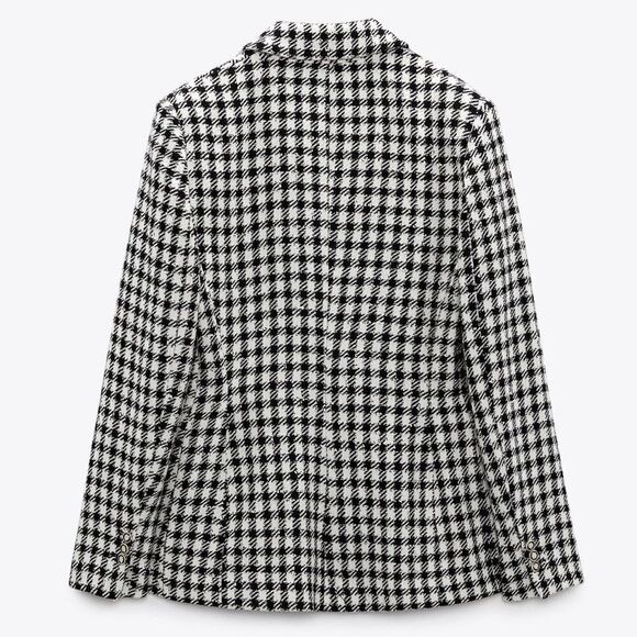 Zara Plaid Double Breasted Blazer New - Picture 3 of 6